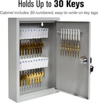 STEELMASTER by BankSupplies 30 Key Cabinet - Dual Lock Control Key Box - Welded 22 Gauge Steel Construction - Scratch Resistant - Write-On Key Tags for Easy Identification
