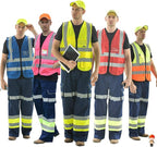 A-SAFETY Purple High Visibility Safety Vest with 4 Reflective Strips 7 Pockets,3XL
