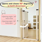 Lumizone Extra Tall Cat Gate 61.02" High Pressure Mounted Extra Wide 30.12"-34.05" (17Sizes) 1.37" Gap No Drilling Auto-Close Tall Pet Gate for Dogs (Cream, 30.12"-34.05"/76.5-86cm)