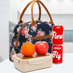 FlowFly Insulated Lunch Cooler Bag - Tote Bag Organizer for Women/Men, Rose