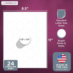 NextDayLabels – 1.66 Inch Round Labels - Round Sticker Labels for Printer - Matte White Blank Laser/Inkjet Printer Labels - Circle Stickers Printable Labels (100 Sheets, 24 Per Sheet, 2400 Labels)