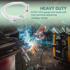 EP 3 Ft Indoor Extension Cord, 12/3 SJTW Heavy Duty Extension Cable with 3 Prong Grounded Plug, 15 AMP Power Cord for Lawn, Garden, Appliances, White