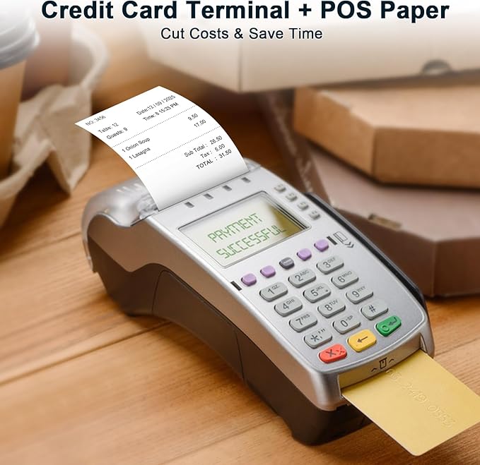 (200 Rolls) 2 1/4 x 85 Thermal Paper Rolls- Credit Card Receipt Paper - BPA-Free, Compatible with Clover Flex, Square Terminal and More