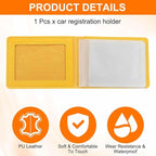 HARFINGTON Car Registration and Insurance Holder PU Leather Vehicle Glove Box Organizer Storage Accessories Car ID Holder with 8 Pockets for License ID Card Bank Card Documents, Yellow