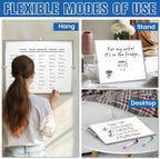 Grtard Dry Erase Magnetic White Board, 16''x12'' Double-Sided Desktop Whiteboard with Stand, Portable Small Whiteboard Set, Dry Erase Board for Drawing, ToDo, Office, Home, School