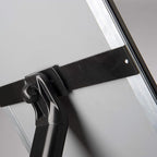 M&T Displays Curved Menu Board 18x24 Inch Pedestal Sign Holder with 8.5x11 Inch Brochure Holder Black Floor Standing Aluminum Front Loading Easy Open Poster Message Advertisement Post