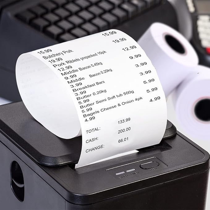 RyhamPaper 20 Rolls Thermal Receipt Paper, 3-1/8" x 230' Pos Receipt Paper