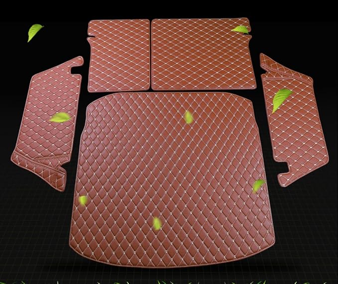 Trunk Mat for Mercedes GLC SUV 5 Seater 2023-2025(Non for Hybrid) GLC260 GLC250 GCL300 GLC350 GLC450 Full Cover Cargo Mat+Backrest Cover+Both Sides Panel Replacement -Black w/Red Stitching