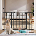 BABELIO Extra Wide Baby/Dog Gate PressGuard P7, 29-55" Auto Clos for The House and Doorway, Safety Pressure Mounted Pet Door, NO Need Tools and Drilling, Black