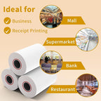 MFLABEL® 10 Rolls Thermal Paper (2 1/4" x 85') - POS Receipt Rolls for Cash Register, Credit Card Terminal, Square Reader, Clover & More | High-Sensitivity 48g Thermal Paper, BPA-Free, Sharp Print