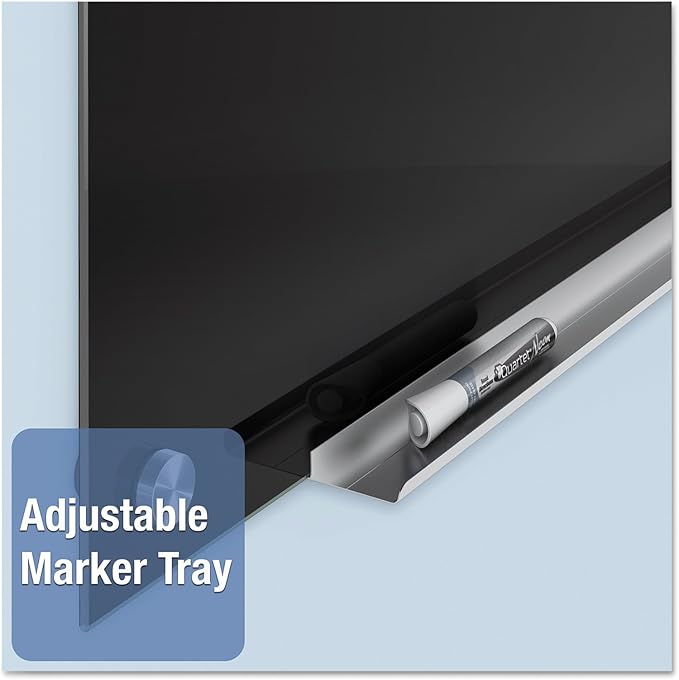 Quartet Glass Whiteboard, Non-Magnetic Dry Erase White Board, 24" x 18", Infinity Frameless Mounting, Includes Dry Erase Marker, Frosted White (G2418F)