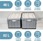 CleverMade Collapsible Storage Bins with Lids- Obsidian 3 Pack 62L - Plastic Containers Stackable Organization Crates Home Closet Space-Saving Durable