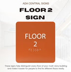 Modern Olive ADA Floor 2 Sign with Braille – Made from Durable Acrylic and Ready to Mount