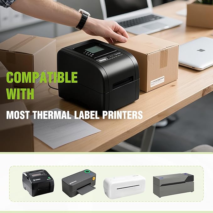 2.25"x 1.25" Direct Thermal Labels-Perforated Barcodes, Shipping Label Paper, Compatible with Zebra & Rollo Printers（1 Roll，1000 Labels/Roll）