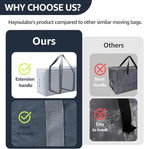 Moving Bags Heavy Duty Extra Large, Moving Boxes, Moving Supplies Essentials,Storage Bins with Lids, Plastic Packing Totes, Storage Bags for Clothes with Handles & Zippers(Grey, 12 Pack)