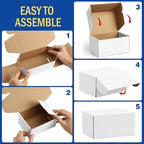 Shipping-Boxes-11x8x2 Inches: 25 Pack-Cardboard-Boxes-for-Packaging, White-Shipping-Boxes-for-Packing-Small-Business, Corrugated Box Mailers for Book Shoes Gift Mailing