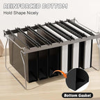 Extra Capacity Plastic Hanging File Folder Letter Size,12 Pack Reinforced Hang Folders with Heavy Duty 2 Inch Expansion,Durable Hanging Organizer Designed for Bulky Files(Black)