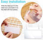 60 Pieces Wire Shelf Label Holder Plastic Basket Label Holders Clips Rack Display Price Tag Ticket Sign with Easy Button Design Lock Closure for Home Basket Market Freezer Inventory Area Closet