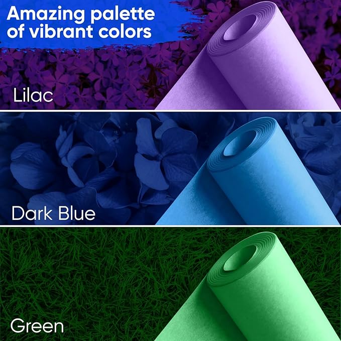 24" x 1200" (100 ft) Green Kraft Paper Roll (Value Pack of 2), 45 lbs Thickness, Made in USA Colored Kraft Paper for School, Bulletin Board - Odorless, Non-Toxic, Safe for Kids