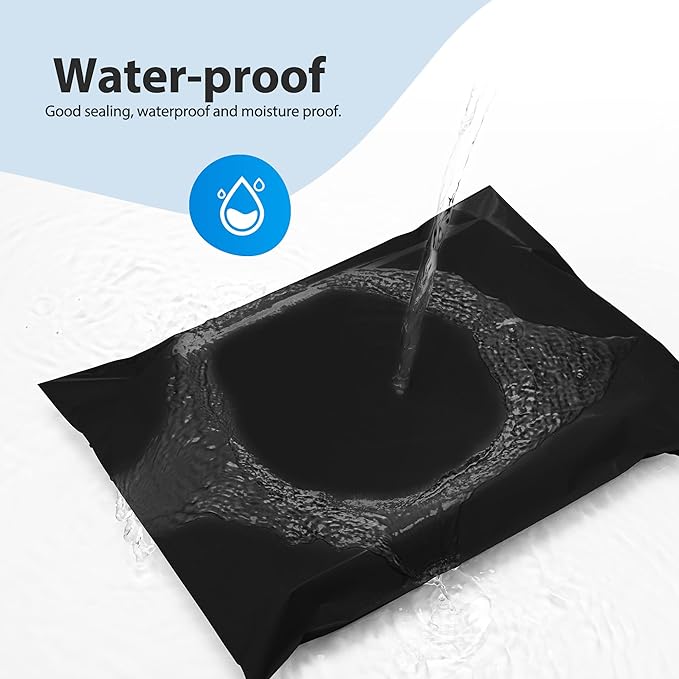Fuxury 500 Pcs Poly Mailers 14.5x19 Inch, Bulk Shipping Bags for Clothing, Strong Adhesive Shipping Envelopes for Small Business Suppliers,Waterproof Mailers Poly Bags Mailing Envelopes Balck