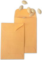 200PCS #7 Coin Envelopes 3.5x6.5 inches Brown Kraft Envelopes Classic Small Parts Gummed Flap for Coins, Cash, Credit Cards, Seeds