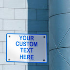 Aluminum Weatherproof Metal Sign Multiple Sizes Custom Personalized Text Here White Blue Notice Travel Horizontal Street Signs 14x10Inches