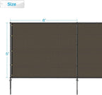 Patio 6' x 23' Outdoor Privacy Screen Freestanding Temporary Fence Panels Net Cover with Metal Poles for Outside Backyard Pool Garden Air Conditioner Fencing, Brown