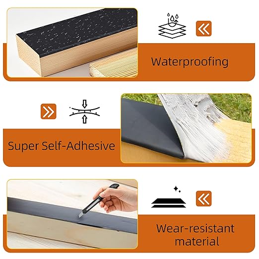 Deck Joist Tape 4" x 50', Butyl Joist Tape for decking, Waterproof and Anti-Corrosion Deck Joist Flashing Tape for Top of Joists, Rim Joists, Under Joists and Beams-1 Rolls