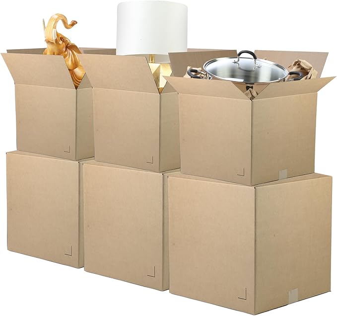 The Boxery Moving Boxes 25-Pack Small | 15x10x10 inch Brown/Kraft Corrugated Cardboard Packing, Moving & Storage for Business/Home – Durable - Eco-Friendly, Recyclable - Made in the USA