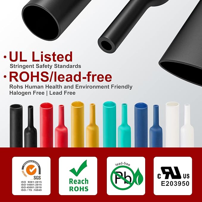 Chanzon 3:1 Ratio - 80ft Roll - Heat Shrink Tubing 3/8" (9.5mm) - Marine Grade Waterproof Adhesive Lined - (25M Total Length) Red Polyolefin Sleeving Wrap Shrinking 3 to 1 Ratio 1pcs