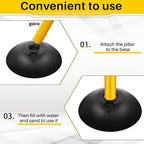 Amylove Plastic Stanchion Post Set, Traffic Warning Line Stanchion Crowd Control Safety Barriers Driveway Barrier with 5 Chains and 10 S Hooks for Outdoor Indoor Parking (Yellow,6 Pcs)