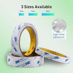 Double Sided Tape 9448A 1/2" x 33Ft Pack of 2 Made of 3M Super Sticky Adhesive Tape Ultra Thin Translucent Tissue Tape for Laptop Cell Phone Repairs Arts Crafts