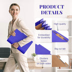Skyygemm 12 Pcs Classification Folders Letter Size, 3 Divider Pressboard File Folder with Fasteners, Expanding File Organizer Bulk for Teachers, Clergy, Office, Church, Christmas Donations (Purple)