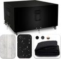 Square Heavy Duty Patio Table Covers Waterproof, 600D Outdoor Dining Table and Chair Set Covers, Outdoor Furniture Cover Waterproof for Sectional Sofa Couch 126''L x 126''W x 32''H, Black