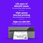 Rollo USB Shipping Label Printer - Commercial Grade 4x6 Thermal Label Printer for Shipping Packages - High Speed Custom Sticker Label Maker for Small Business - Supports Windows & Mac