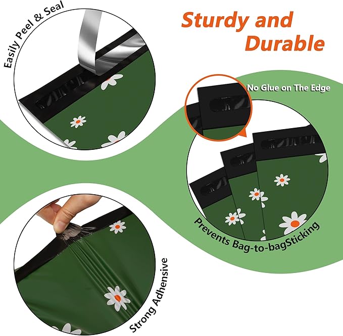 Poly Mailers 12x15.5 inch 50 Pcs - Cherry printed Shipping Bags, 2.4mil Thickness, Waterproof and Tear Resistant Mailing Envelopes, Self-Sealing Packaging Bags for Small Business