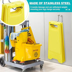 2 Pack Caution Wet Floor Safety Sign Hanger, Wall Mount Sign Hangers with 10 Signs Capacity(Total), Stainless Steel for Easy Installation, Ideal for Commercial Use, Schools, Hospitals