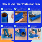TapeManBlue Floor Protection Film, 36" x 500', Made in USA, Blue Self Adhesive Floor Protector Tape for Moving, Painting and Construction, Temporary Covering to Shield Hardwood, Tile, Hard Surfaces
