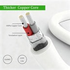 Outdoor Extension Cord 50ft, White Waterproof Extension Cord 16 Gauge 2 Prong Power Cable, 50ft Heavy Duty Power Cord for Yard, Garden,Lights(13A 125V)