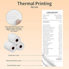 2 1/4'' X 165' Thermal Receipt Paper(50 Rolls),Credit Card Paper Rolls,Fits 58mm Thermal POS Printer,Cash Register,Premium Printer Paper,58mm Terminal Credit Card Machines