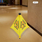 Caution Wet Floor Sign, 6 Pcs 20 Inch Pop up Wet Floor Sign with Storage Tube, Foldable Triple-sided Bilingual Safety Warning Signs for Commercial Stores Grocery Restaurant Restroom Office (6, 20 In)