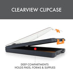 Dexas Clearview Clipcase Dry Erase clipboard, 13.75 x 9.5 Inch, Orange.See Papers Clearly Outdoors,Stay Organized & Dry Ideal for Coaching,Teaching,homeschooling,Art, Trades& Medical pros(Pack of 6)