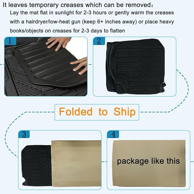 Aiqiying Floor Mats Compatible with Ford Escape 2013-2019 Models，All Weather Carpet Liners Waterproof Durable Custom-Fit Front Rear Full Set Protection TPE Accessories