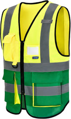 A-SAFETY yellow green work vest