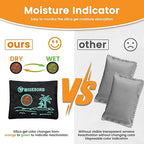 500g x 2pcs Rechargeable Desiccant Packs, Reusable Car Dehumidifier, Microwave Reactivated Silica Gel Packets Moisture Absorber with Color Indicating for Safe Closet Basement Garage