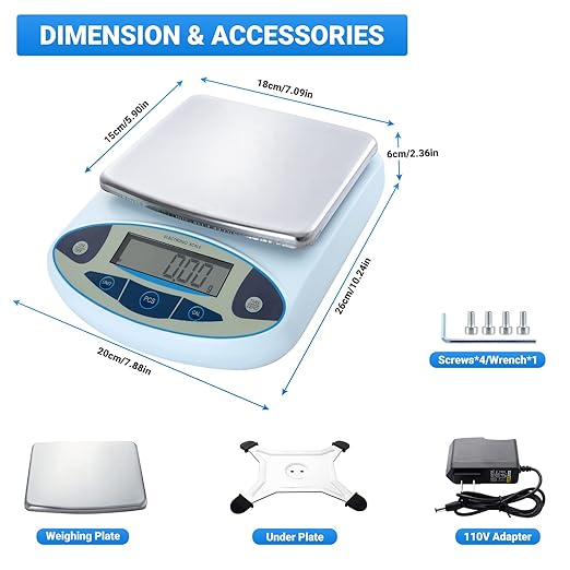 FOUR E'S SCIENTIFIC Lab Scale 3000gx0.01g High Precision 0.01g Accuracy Laboratory Analytical Balance Science Scale/Kitchen Scale, Without Calibration Weights