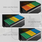 Metal File Cabinet with Lock, 3 Drawer Lateral File Cabinets for Home Office, Heavy Duty Office Storage Cabinet for A4/Letter/Legal Size, Assembly Required(Black)