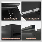 5 Drawer Locking File Cabinet with Wheels,Metal Mobile Filing Cabinets,Black Vertical File Cabinet for Home Office,Heavy Duty Storage Cabinet for A4/Letter/Legal Size File,Assembly Required