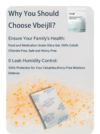 50 Gram (40 Pack) Color-Indicating Silica Gel Packets, Each 5 Pack Individually Sealed, Food Grade Desiccant - Rechargeable Moisture Absorbers for Food Storage, Electronics, 3D Filament & Safes