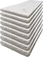 Foamma 3” x 30” x 72” High Density Foam Bunk Mattress, Organic Cotton Cover, Made in USA, Comfortable, CertiPUR-US Certified, 8 Pack